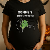 Funny Mommy Little Monster Peekaboo Pregnant T-Shirt