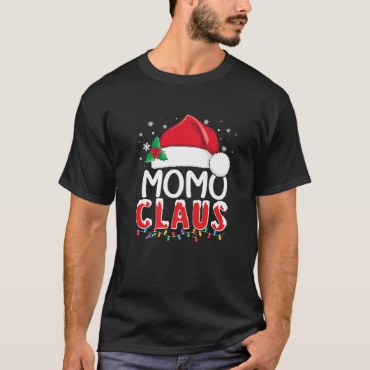Funny Momo Claus Weihnachten Xmas Pajamas Santa T-Shirt (Vorderseite)