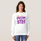Funny "Momster" Drilling Letters Halloween Mama Sweatshirt (Vorne ganz)