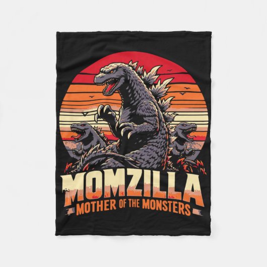 Funny Momzilla Mutter von Monstern Retro Geburtsta Fleecedecke (Vorderseite)