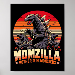 Funny Momzilla Mutter von Monstern Retro Geburtsta Poster