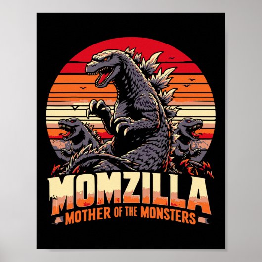 Funny Momzilla Mutter von Monstern Retro Geburtsta Poster (Vorne)
