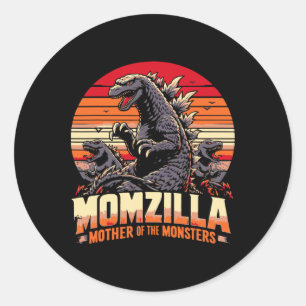 Funny Momzilla Mutter von Monstern Retro Geburtsta Runder Aufkleber