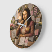 Funny Mona Lisa Administrative Assistant Office Große Wanduhr (Winkel)
