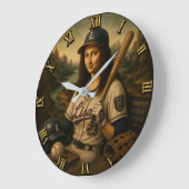 Funny Mona Lisa Baseball Große Wanduhr (Winkel)