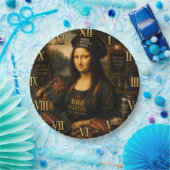 Funny Mona Lisa BBQ Master Barbecue Grill Decor Pappteller (Party)