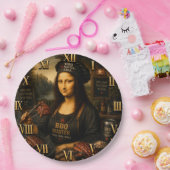 Funny Mona Lisa BBQ Master Barbecue Grill Decor Pappteller (Party)