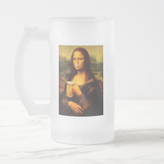 Funny Mona Lisa Beer Lover Einmaliges Geschenk Mattglas Bierglas (Links)