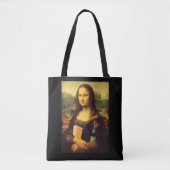 Funny Mona Lisa Buch und Wein Tasche (Vorderseite)