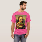 Funny Mona Lisa Burger T - Shirt (Vorne ganz)