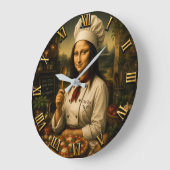 Funny Mona Lisa Chef Kitchen Decor Große Wanduhr (Winkel)