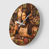 Funny Mona Lisa Chocolatier Gourmet Candy Maker Große Wanduhr (Winkel)