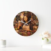 Funny Mona Lisa Chocolatier Gourmet Candy Maker Große Wanduhr (Zuhause)