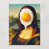 Funny Mona Lisa Egg im Gesicht Postkarte (Vorderseite)
