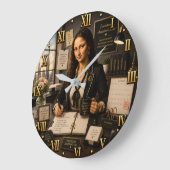 Funny Mona Lisa Executive Assistant Große Wanduhr (Winkel)