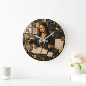 Funny Mona Lisa Executive Assistant Große Wanduhr (Zuhause)