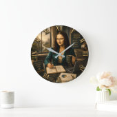 Funny Mona Lisa Financial Advisor Office Decor Große Wanduhr (Zuhause)