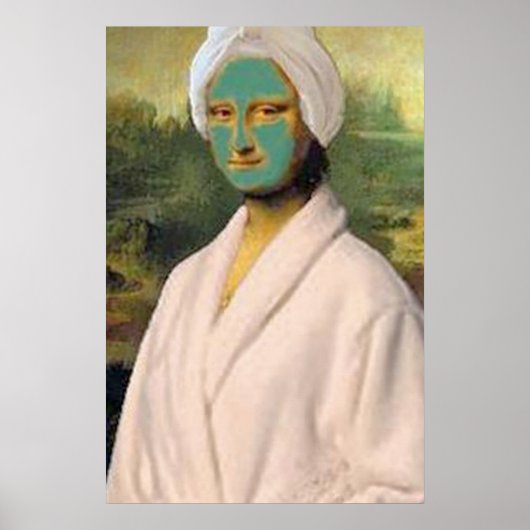 Funny Mona Lisa kümmert sich um Skinavien mit eine Poster (Vorne)