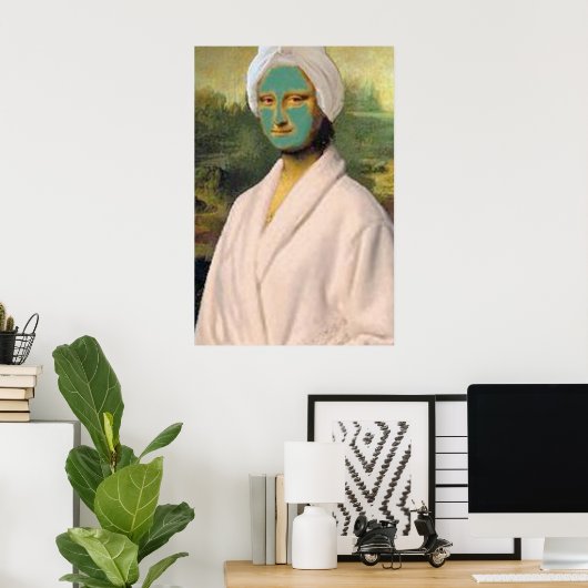 Funny Mona Lisa kümmert sich um Skinavien mit eine Poster (Heimbüro)