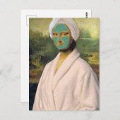 Funny Mona Lisa kümmert sich um Skinavien mit eine Postkarte (Vorne/Hinten)