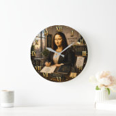 Funny Mona Lisa Manager Office Decor Große Wanduhr (Zuhause)