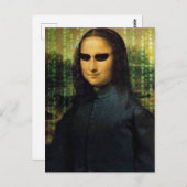 Funny Mona Lisa matrix Leonardo da Vinci Postkarte (Vorne/Hinten)