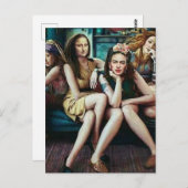 Funny Mona Lisa mit ihren Freundinnen Squad Postkarte (Vorne/Hinten)