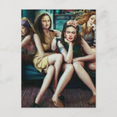 Funny Mona Lisa mit ihren Freundinnen Squad Postkarte (Vorderseite)