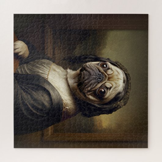 Funny Mona Lisa Mops Puzzle (Horizontal)