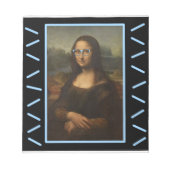 Funny Mona Lisa Nerd Glas Notizblock (Vorderseite)