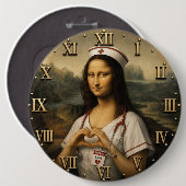 Funny Mona Lisa Nurse RN & Nursing Office Decor  Button (Vorne & Hinten)