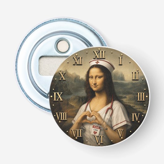 Funny Mona Lisa Nurse RN & Nursing Office Decor Flaschenöffner (Vorderseite)