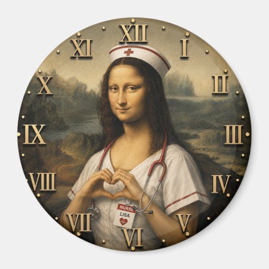 Funny Mona Lisa Nurse RN & Nursing Office Decor Magnet (Vorne)