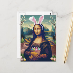 Funny Mona Lisa Osterhase Bunny Postkarte
