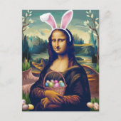 Funny Mona Lisa Osterhase Bunny Postkarte (Vorderseite)