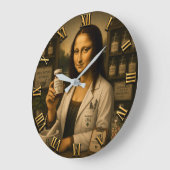 Funny Mona Lisa Pharmacist Pharmacy Große Wanduhr (Winkel)