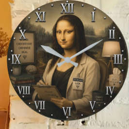 Funny Mona Lisa Psychologist Therapist Office  Große Wanduhr