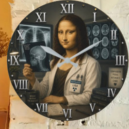 Funny Mona Lisa Radiologist Radiology Office Decor Große Wanduhr