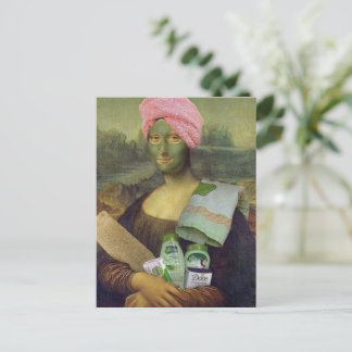 Funny Mona Lisa, Skincare Leonardo da Vinci Postkarte