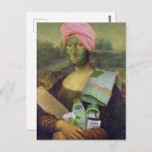 Funny Mona Lisa, Skincare Leonardo da Vinci Postkarte (Vorne/Hinten)