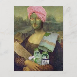 Funny Mona Lisa, Skincare Leonardo da Vinci Postkarte