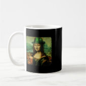 Funny Mona Lisa St. Patricks Day Kleeblatt Hat Lep Kaffeetasse (Links)