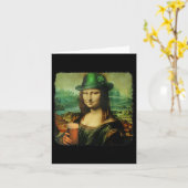 Funny Mona Lisa St. Patricks Day Kleeblatt Hat Lep Karte (Gelbe Blume)