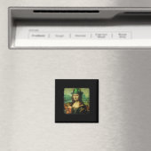 Funny Mona Lisa St. Patricks Day Kleeblatt Hat Lep Magnet (In Situ (Geschirrspüler))