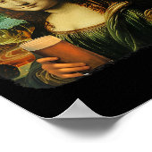 Funny Mona Lisa St. Patricks Day Kleeblatt Hat Lep Poster (Ecke)