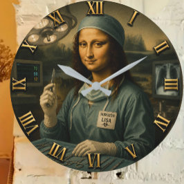 Funny Mona Lisa Surgeon Surgical Office Decor Große Wanduhr