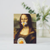 Funny Mona mit Ei auf dem Mund Postkarte (Stehend Vorderseite)