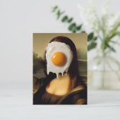 Funny Mona mit Ei auf ihrem Gesicht Postkarte (Stehend Vorderseite)