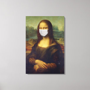 Funny Monalisa Wears Coronavirus Geacial Maske Leinwanddruck