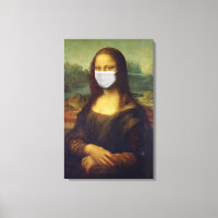 Funny Monalisa Wears Coronavirus Geacial Maske